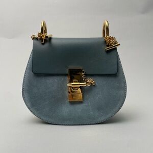 Chloé Drew leather crossbody bag- Cloudy Blue